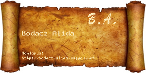 Bodacz Alida névjegykártya